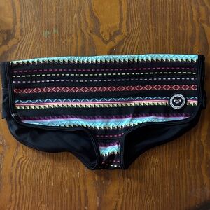 Roxy Black and Multicolor Striped Swim Bottoms